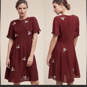 Anthropologie Moulinette Soeurs maroon dress